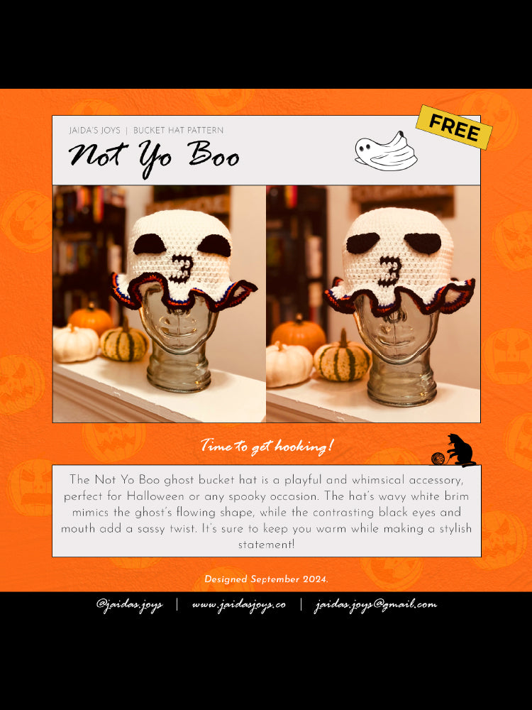 Not Yo Boo Bucket Hat - Crochet Pattern